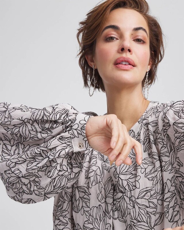 Crepe Embroidered Blouse - image 4